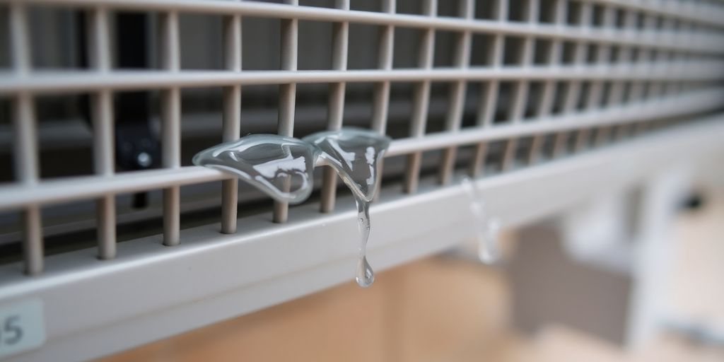AC unit dripping water onto a floor