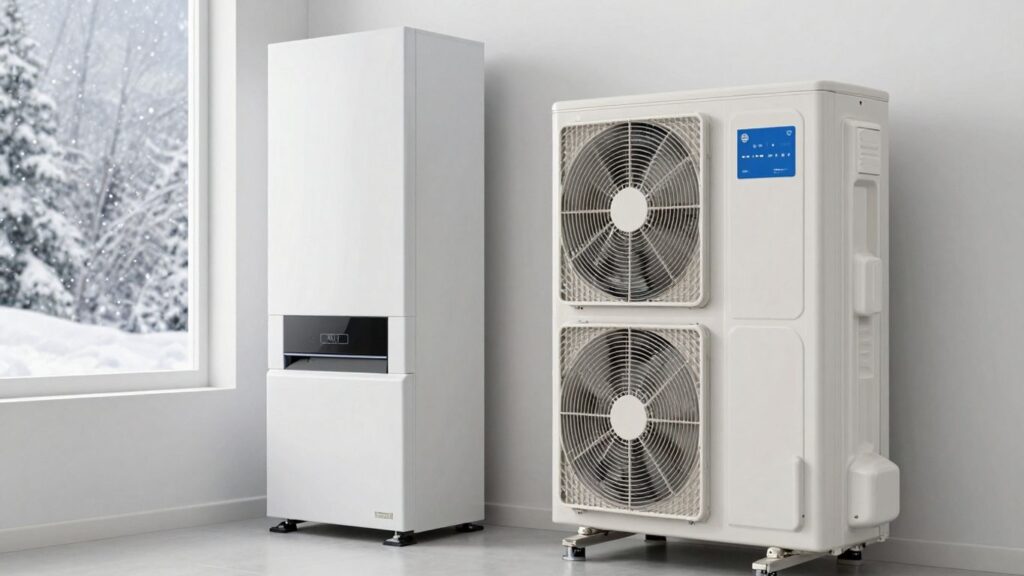 Heat pump and furnace comparison for winter heating