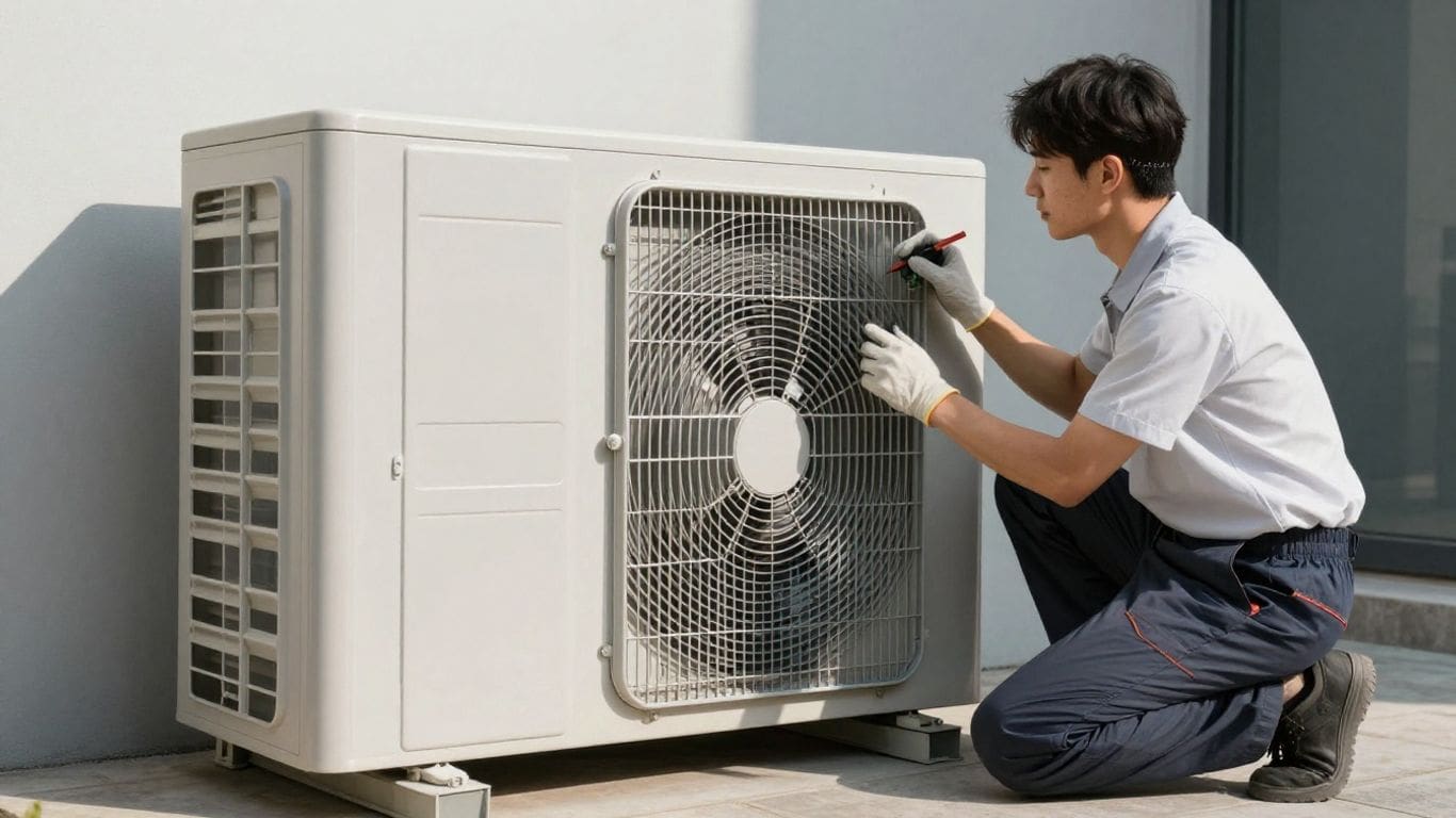 HVAC unit maintenance for peak efficiency.