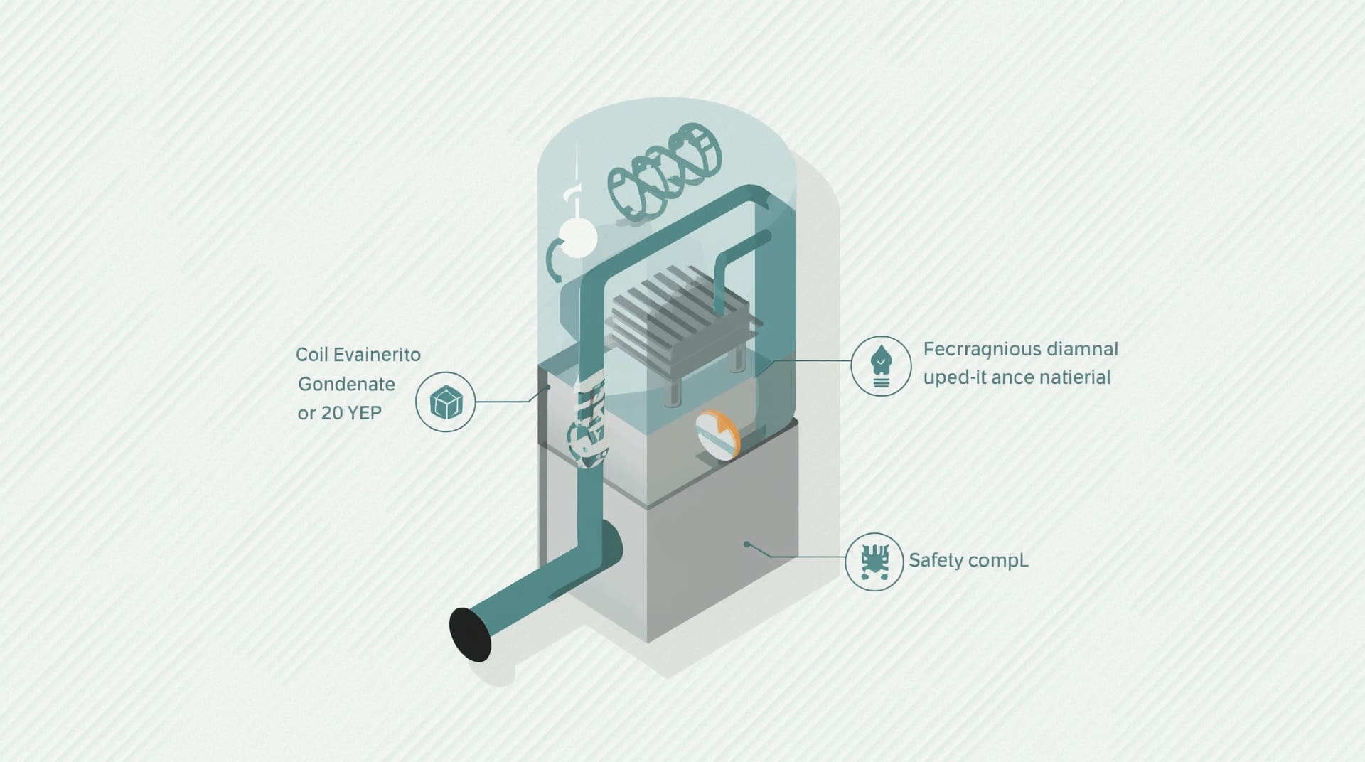 Infographic diagram showing AC condensate drain system components and water flow path